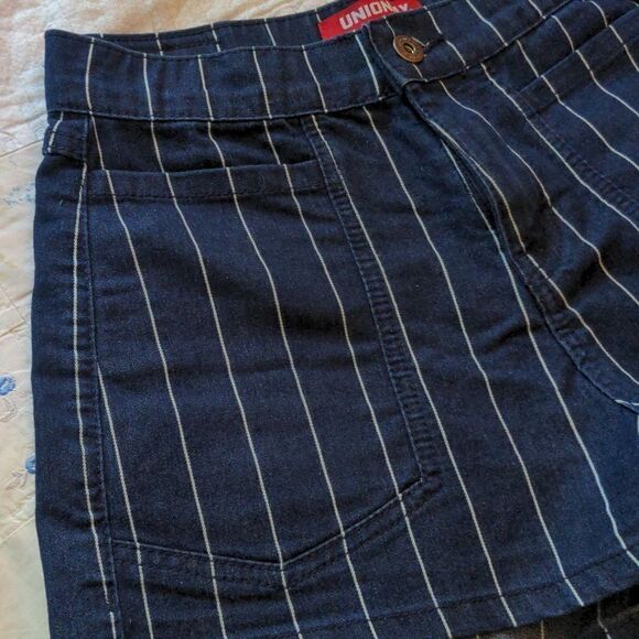 Union bay Y2K Denim blue and white striped shorts size 3 - Picture 7 of 7